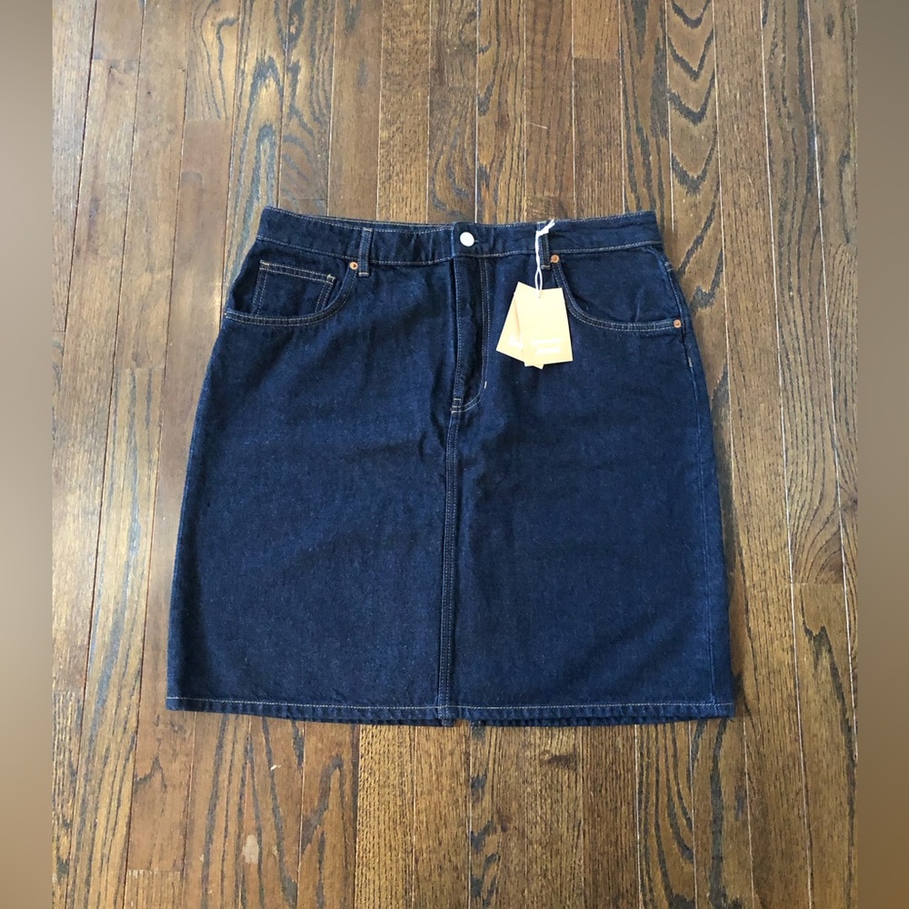 *NWT* Reformation Women’s 31 Mona Mid-Rise Denim Jean Skirt in Dark Blue Wash
